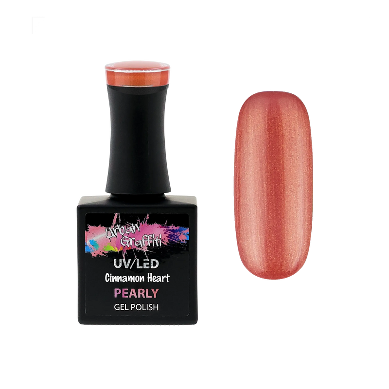Cinnamon Heart - UGGP-A0904 Urban Graffiti Röd-Orange Pärlgel Nagellack 15ml
