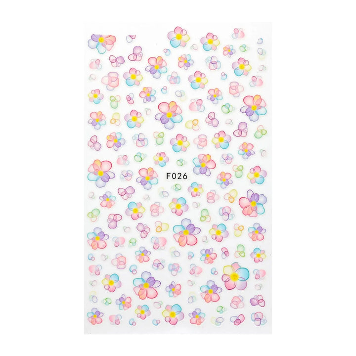 Multicoloured Bubble Flower Nail Art Stickers   Naio Nails