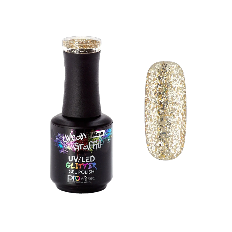 Sphinx - UGGP-A0917 Urban Graffiti - Guld Chunky Glitter Gel Nagellack - 15ml