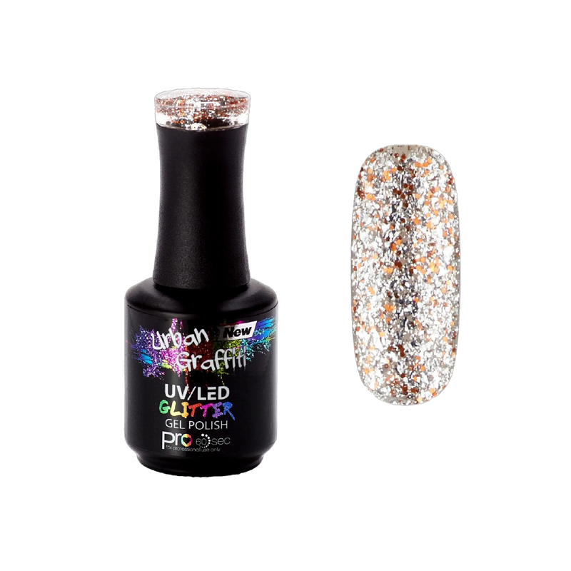 Diamond Ember - UGGP-A0911 Urban Graffiti Silver och Guld Glitter Gel Nagellack 15ml