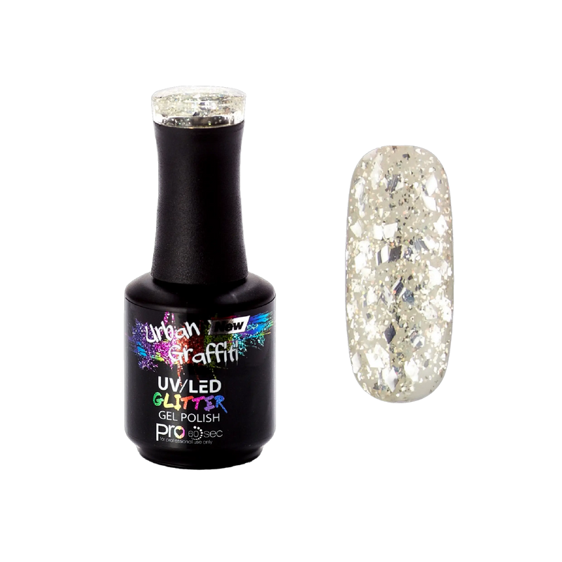 Diamond Eyes - UGGP-A0923 Urban Graffiti Silver Glitter Gel Polish 15ml