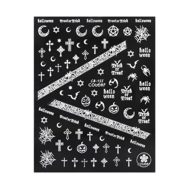 Halloween Stickers - Crosses & Bats   Naio Nails