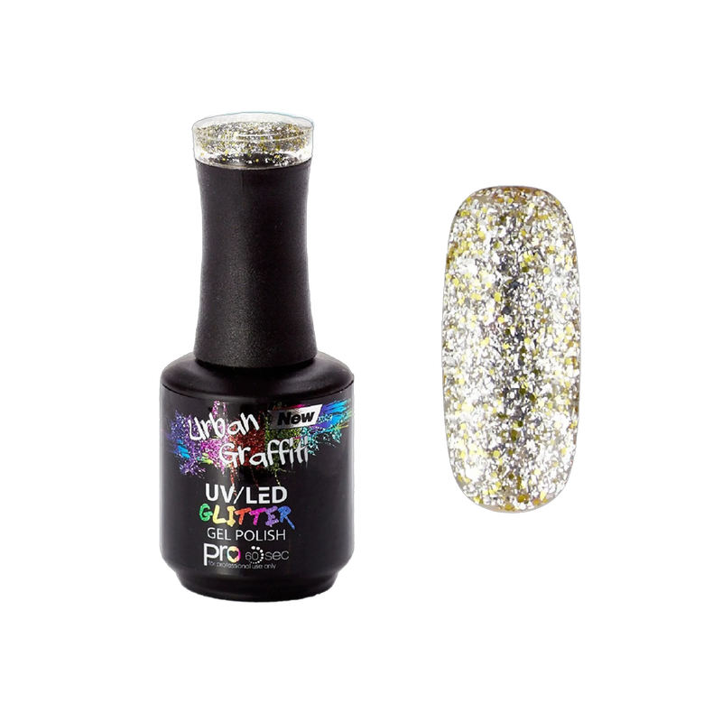 Star Dust - UGGP-A0906 Urban Graffiti Silver och Guld Glitter Gel Nagellack 15ml